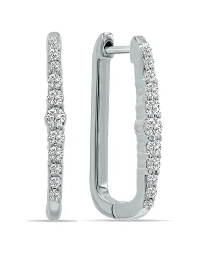 Lab Grown Diamonds 14k 0.20 Ct. Tw. Lab-grown Diamond Huggie Hoops In Metallic