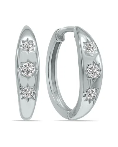 Lab Grown Diamonds 14k 0.20 Ct. Tw. Lab-grown Diamond Huggie Hoops In Metallic