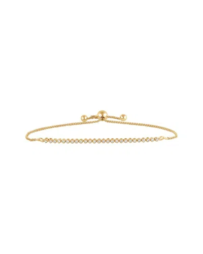 Lab Grown Diamonds 14k Over Silver 0.24 Ct. Tw. Lab Grown Diamond Bolo Bracelet In Gold
