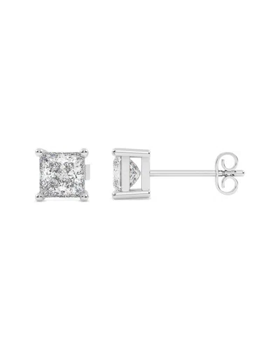 Lab Grown Diamonds 14k 0.25 Ct. Tw. Lab-grown Diamond Earrings In Silver