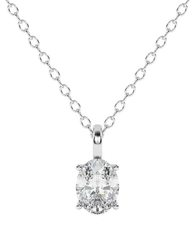 Lab Grown Diamonds 14k 0.50 Ct. Tw. Lab-grown Diamond Necklace In Metallic