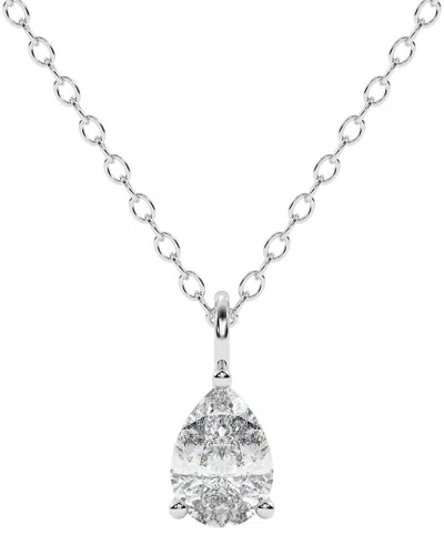 Lab Grown Diamonds 14k 0.25 Ct. Tw. Lab-grown Diamond Necklace In Metallic