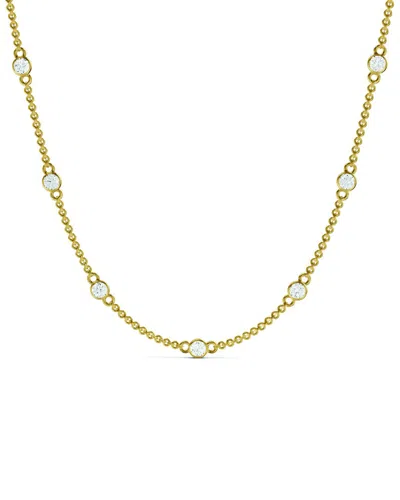 Lab Grown Diamonds 14k 0.25 Ct. Tw. Lab-grown Diamond Station Necklace In Gold