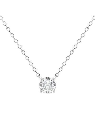 Lab Grown Diamonds 14k 0.25 Ct. Tw. Lab-grown Diamond Necklace In Metallic