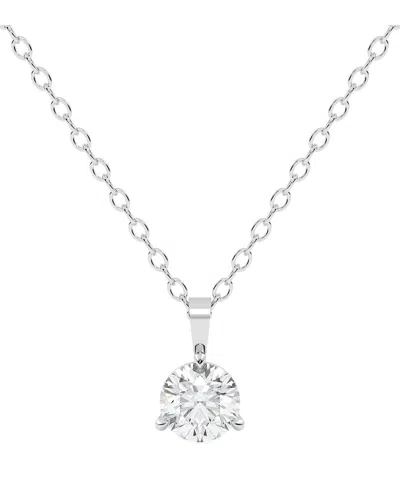 Lab Grown Diamonds 14k 0.25 Ct. Tw. Lab-grown Diamond Necklace In Silver