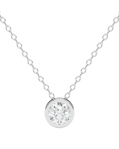 Lab Grown Diamonds 14k 0.25 Ct. Tw. Lab-grown Diamond Necklace In Silver