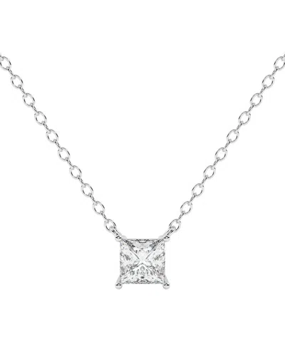 Lab Grown Diamonds 14k 1.00 Ct. Tw. Lab-grown Diamond Necklace In Metallic