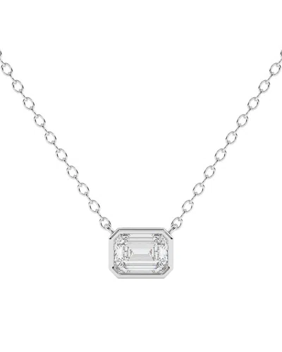 Lab Grown Diamonds 14k 0.75 Ct. Tw. Lab-grown Diamond Necklace In Metallic