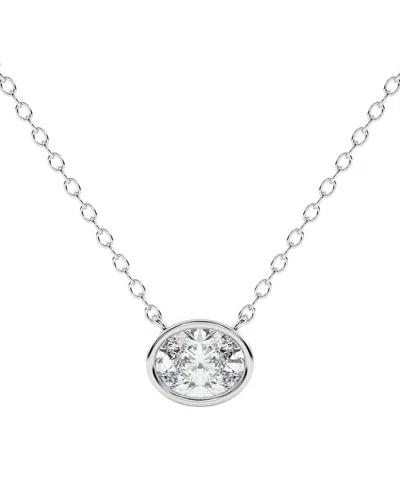 Lab Grown Diamonds 14k 0.25 Ct. Tw. Lab-grown Diamond Necklace In Silver