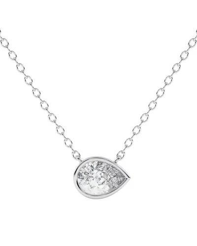 Lab Grown Diamonds 14k 0.25 Ct. Tw. Lab-grown Diamond Necklace In Silver