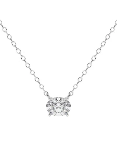 Lab Grown Diamonds 14k 0.25 Ct. Tw. Lab-grown Diamond Necklace In Transparent
