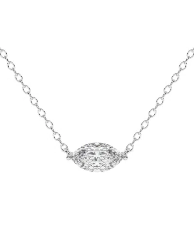 Lab Grown Diamonds 14k 0.25 Ct. Tw. Lab-grown Diamond Necklace In Transparent