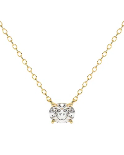 Lab Grown Diamonds 14k 0.25 Ct. Tw. Lab-grown Diamond Necklace In Transparent