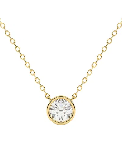 Lab Grown Diamonds 14k 0.25 Ct. Tw. Lab-grown Diamond Necklace In Transparent