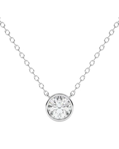Lab Grown Diamonds 14k 0.25 Ct. Tw. Lab-grown Diamond Necklace In Transparent