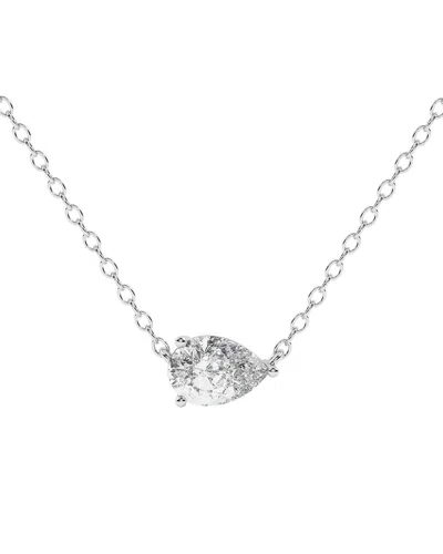 Lab Grown Diamonds 14k 0.25 Ct. Tw. Lab-grown Diamond Necklace In Transparent