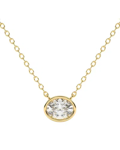 Lab Grown Diamonds 14k 0.25 Ct. Tw. Lab-grown Diamond Necklace In Transparent