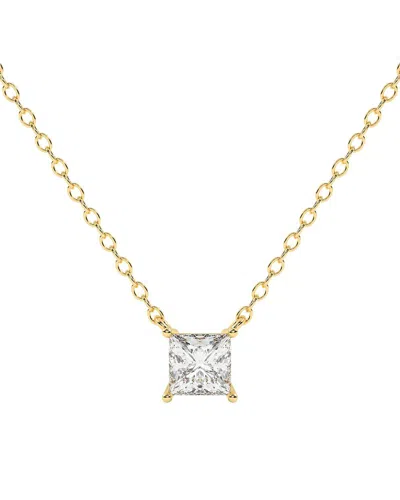 Lab Grown Diamonds 14k 0.25 Ct. Tw. Lab-grown Diamond Necklace In Transparent