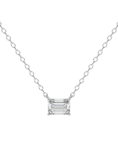 Lab Grown Diamonds 14k 0.25 Ct. Tw. Lab-grown Diamond Necklace In Transparent