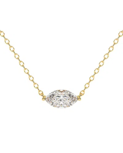 Lab Grown Diamonds 14k 0.25 Ct. Tw. Lab-grown Diamond Necklace In Transparent