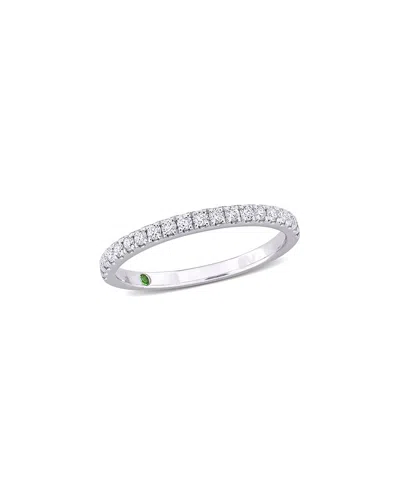 Lab Grown Diamonds 14k 0.31 Ct. Tw. Lab Grown Diamond & Tsavorite Ring In Metallic