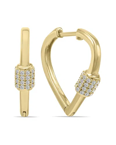 Lab Grown Diamonds 14k 0.38 Ct. Tw. Lab-grown Diamond Huggie Hoops In Gold