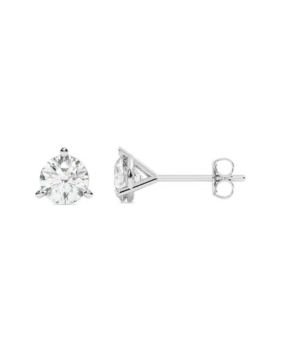 Lab Grown Diamonds 14k 0.30 Ct. Tw. Lab-grown Diamond Earrings In Silver