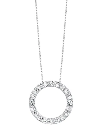 Lab Grown Diamonds 14k 0.50 Ct. Tw. Lab-grown Diamond Circle Pendant In Metallic
