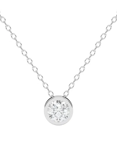 Lab Grown Diamonds 14k 0.50 Ct. Tw. Lab-grown Diamond Necklace In Metallic