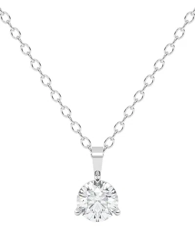 Lab Grown Diamonds 14k 0.50 Ct. Tw. Lab-grown Diamond Necklace In Silver