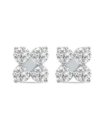 Lab Grown Diamonds 14k 0.50 Ct. Tw. Lab-grown Diamond Snowflake Earrings In Metallic