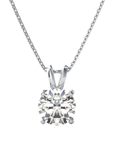 Lab Grown Diamonds 14k 0.50 Ct. Tw. Lab-grown Diamond Sol Pendant In Metallic