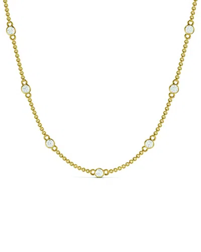 Lab Grown Diamonds 14k 0.50 Ct. Tw. Lab-grown Diamond Station Necklace In Gold
