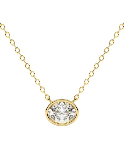 Lab Grown Diamonds 14k 0.50 Ct. Tw. Lab-grown Diamond Necklace In Transparent