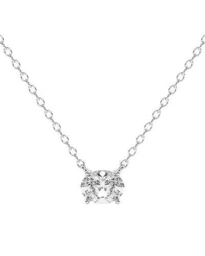 Lab Grown Diamonds 14k 0.50 Ct. Tw. Lab-grown Diamond Necklace In Transparent