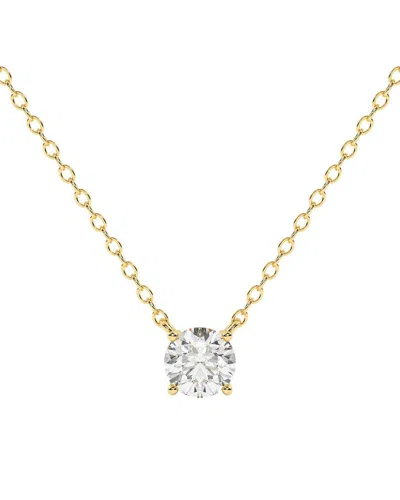 Lab Grown Diamonds 14k 0.50 Ct. Tw. Lab-grown Diamond Necklace In Transparent