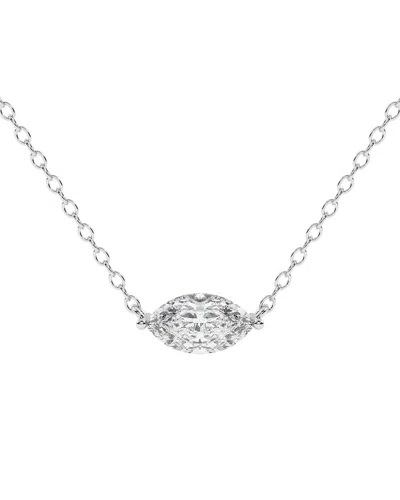 Lab Grown Diamonds 14k 0.50 Ct. Tw. Lab-grown Diamond Necklace In Transparent