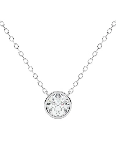 Lab Grown Diamonds 14k 0.50 Ct. Tw. Lab-grown Diamond Necklace In Transparent