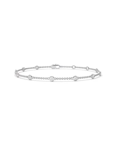 Lab Grown Diamonds 14k 0.50 Ct. Tw. Lab-grown Diamond Station Bracelet In Silver