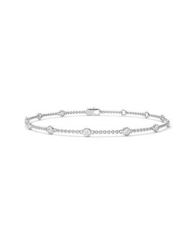Lab Grown Diamonds 14k 0.54 Ct. Tw. Lab-grown Diamond Station Bracelet In Metallic