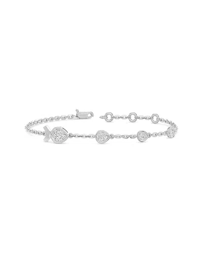 Lab Grown Diamonds 14k 1.36 Ct. Tw. Lab-grown Diamond Tennis Bracelet In Metallic