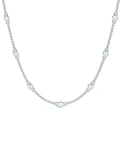 Lab Grown Diamonds 14k 0.75 Ct. Tw. Lab-grown Diamond Station Necklace In Metallic