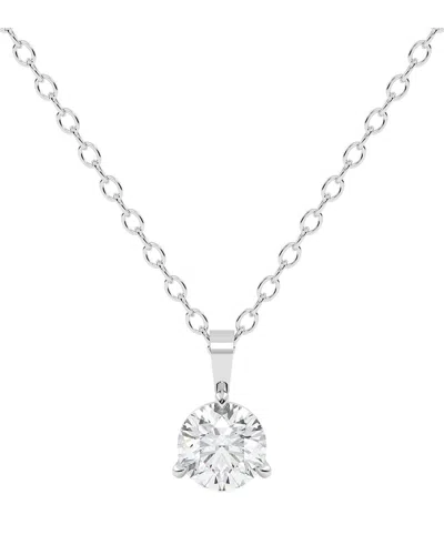 Lab Grown Diamonds 14k 0.75 Ct. Tw. Lab-grown Diamond Necklace In Silver