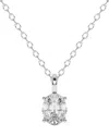 Lab Grown Diamonds 14k 0.50 Ct. Tw. Lab-grown Diamond Necklace In Silver