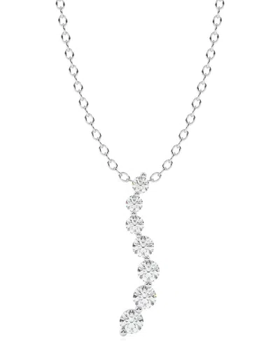 Lab Grown Diamonds 14k 0.75 Ct. Tw. Lab-grown Diamond Necklace In Silver