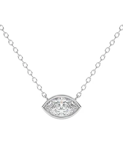 Lab Grown Diamonds 14k 0.75 Ct. Tw. Lab-grown Diamond Necklace In Silver