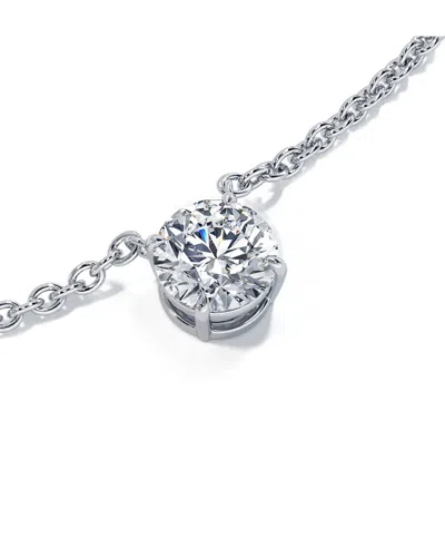 Lab Grown Diamonds 14k 0.75 Ct. Tw. Lab-grown Diamond Sol Pendant In Metallic