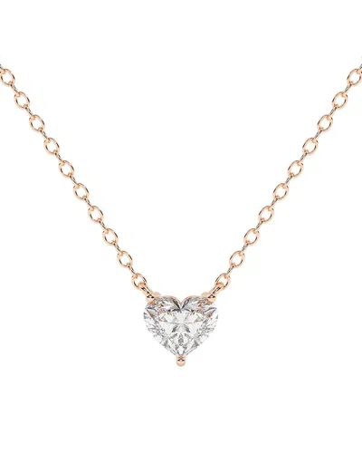 Lab Grown Diamonds 14k 0.75 Ct. Tw. Lab-grown Diamond Necklace In Transparent