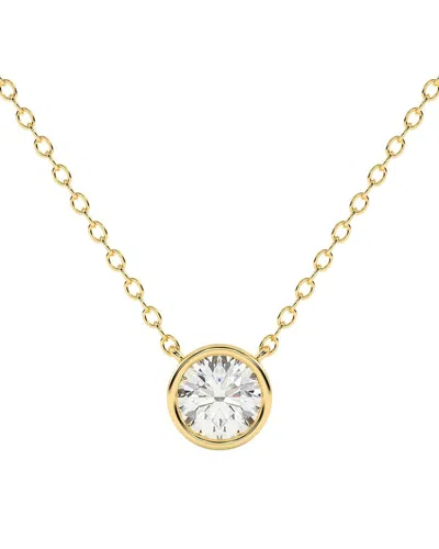 Lab Grown Diamonds 14k 0.75 Ct. Tw. Lab-grown Diamond Necklace In Transparent