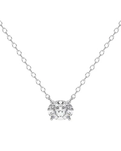 Lab Grown Diamonds 14k 0.75 Ct. Tw. Lab-grown Diamond Necklace In Transparent